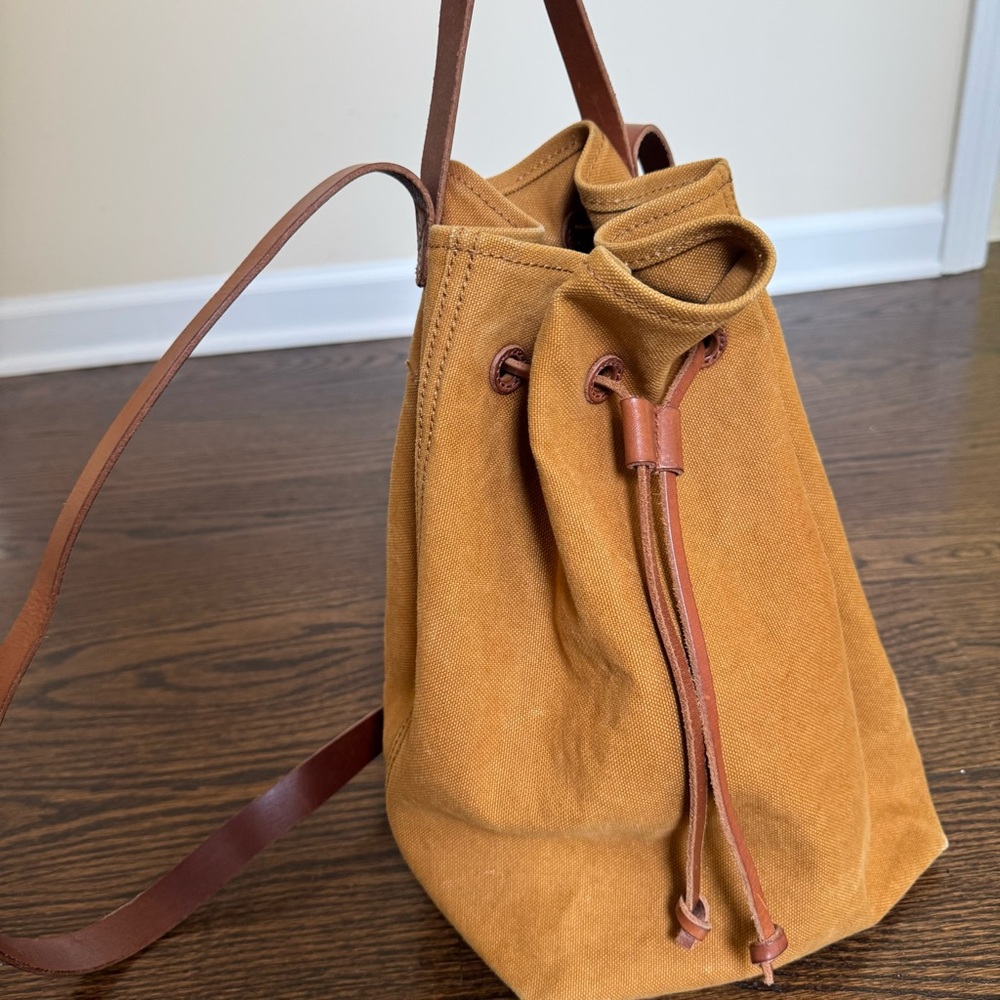 Madewell Tan Canvas Bag with Leather Detail